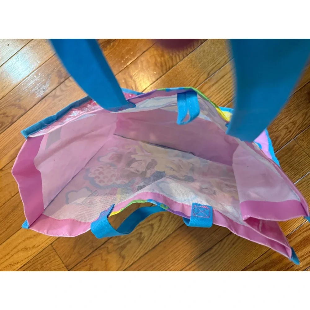 Disney Princess Reusable Tote Bag Pink Blue Kids Shopper Belle Ariel Cinderella
